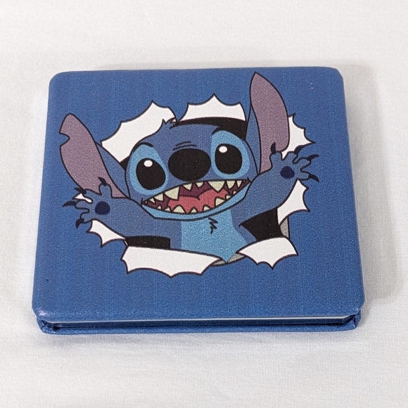 Disney Stitch Blue Square Double Sided Portable Folding Compact Mirror, NEW - Picture 4 of 6